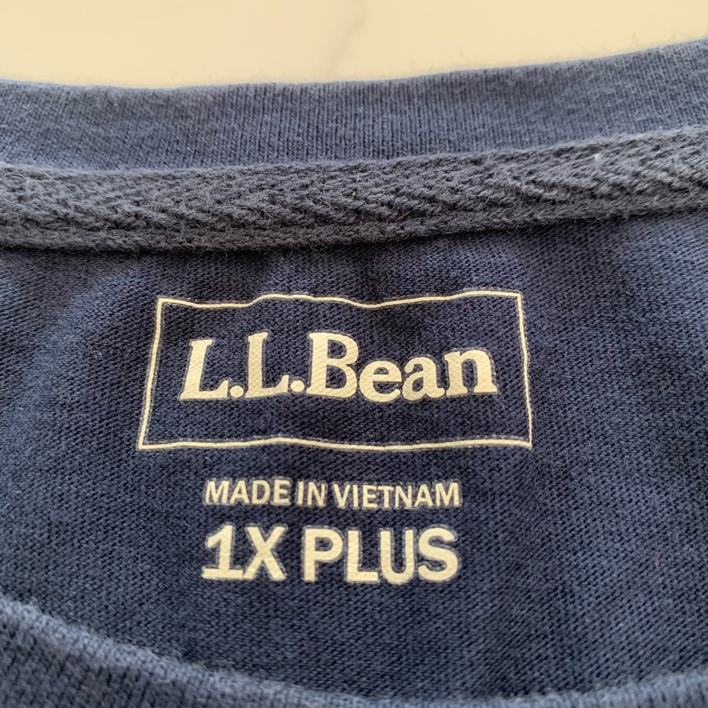 LL Bean 1X Blue Camp Fire Graphic Tee Short Sleeve Top Women’s Like New - Picture 7 of 7